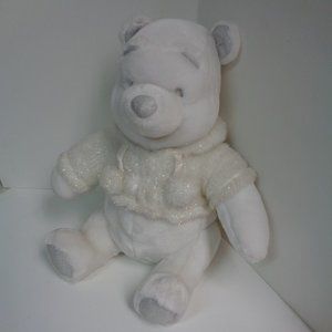 Disney Store Snowflake white Winne the Pooh plush seated height 12 inches